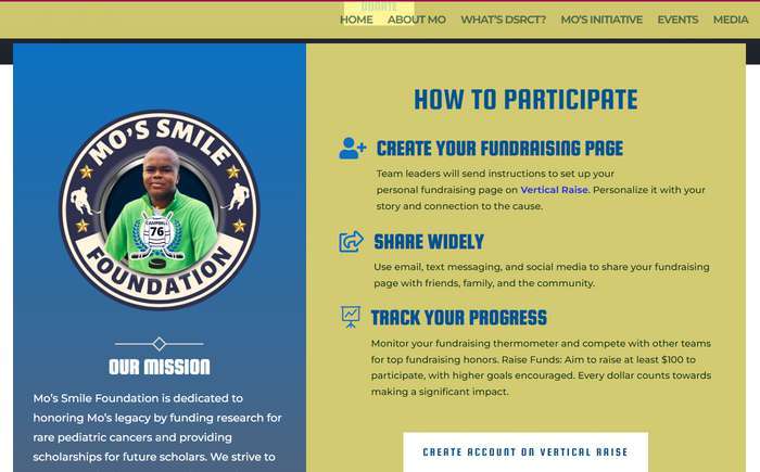 Screenshot of the MoSmile Foundation website