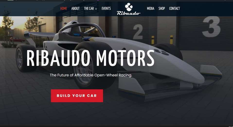 Screenshot of the Ribaudo Motors racing academy website